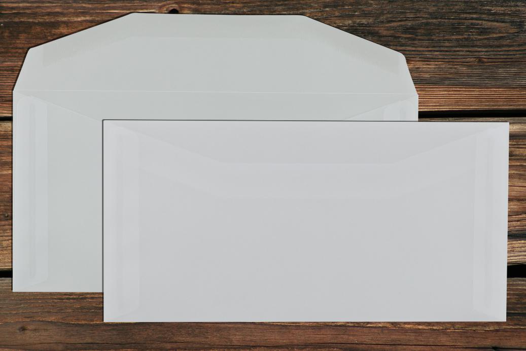 Kuvertierhüllen C6/5 114x229 mm Nassklebend Transparent Weiß 92 g/qm